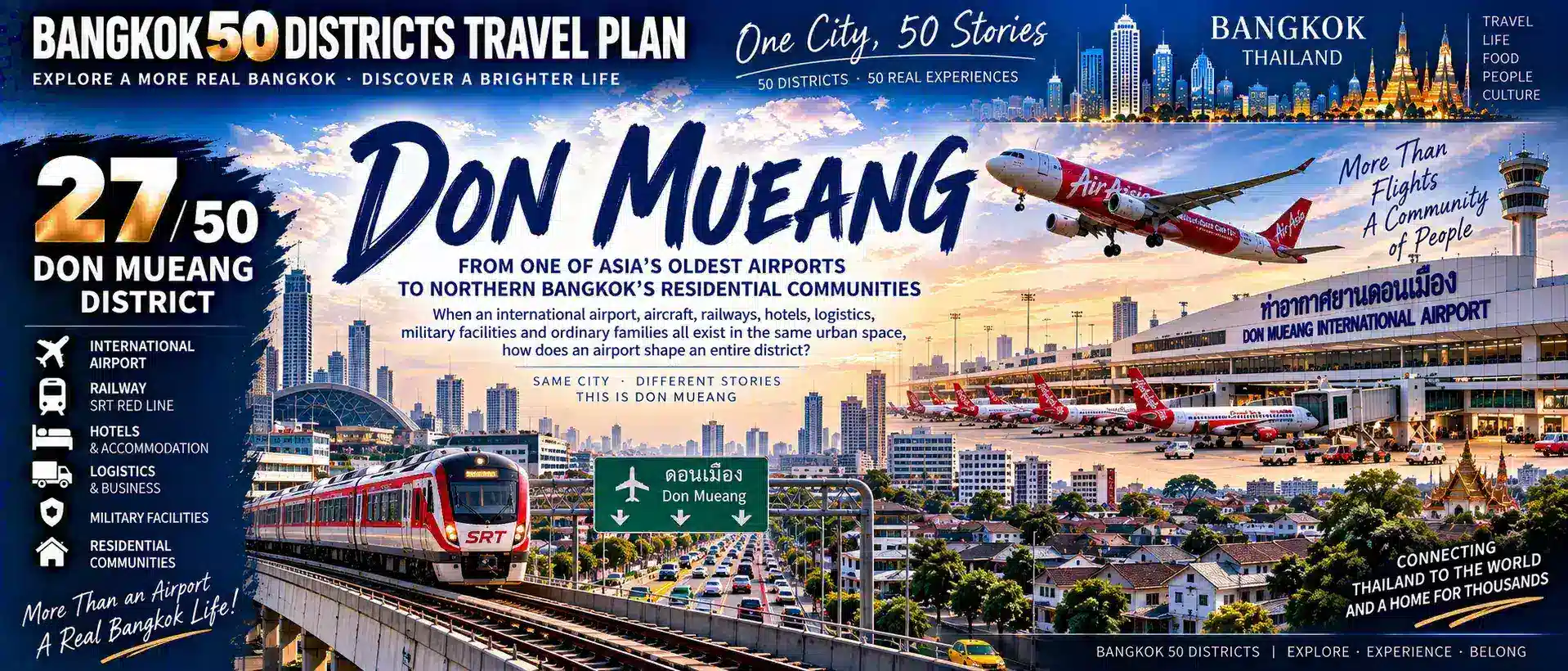 Don Mueang: From One of Asia’s Oldest Airports to Northern Bangkok’s Residential Communities — When an International Airport, Aircraft, Railways, Hotels, Logistics, Military Facilities and Ordinary Families All Share the Same Urban Space, How Does an Airport Shape an Entire District?
