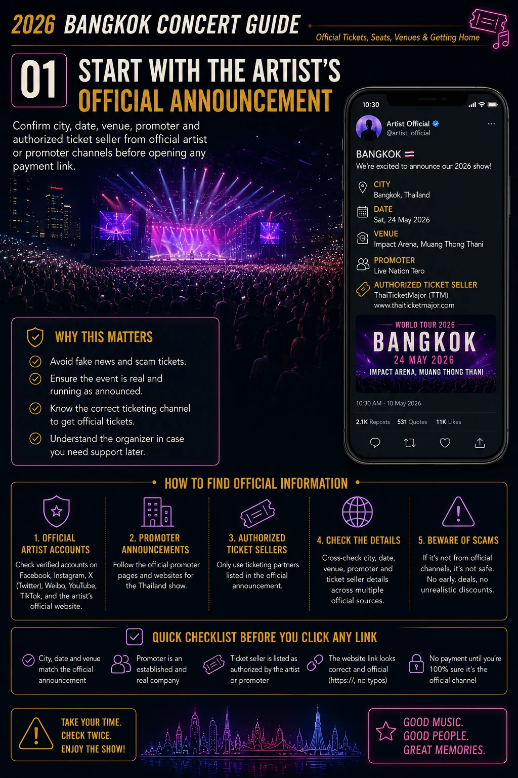 2026 Bangkok Concert Guide Official Tickets, Seats, Venues & Getting Home — section 1 visual
