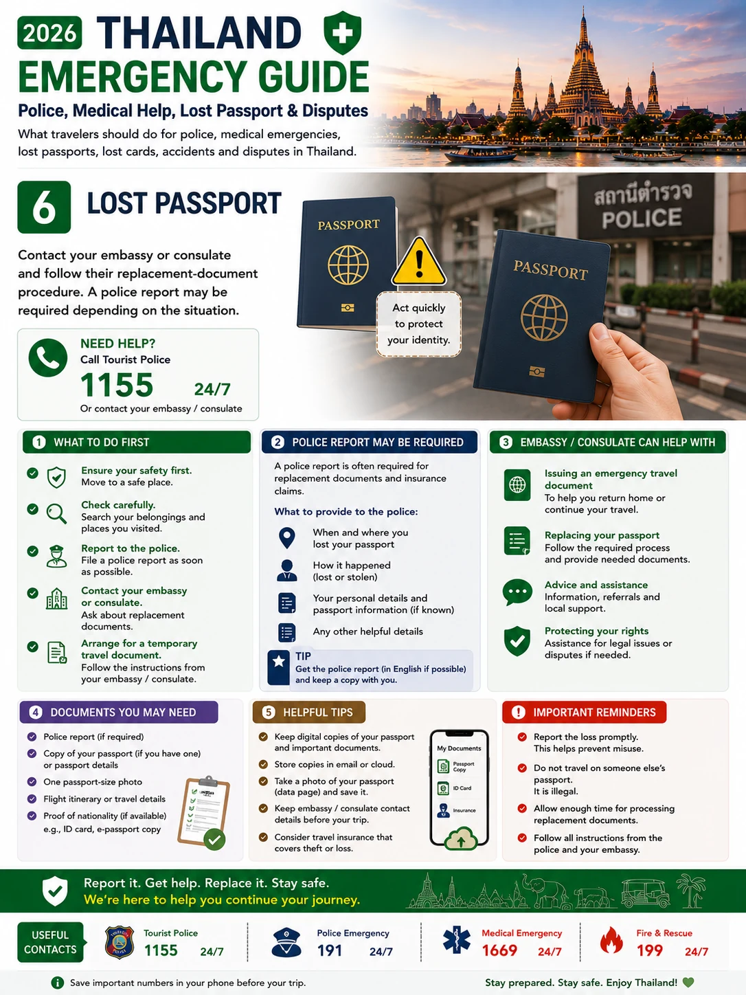 2026 Thailand Emergency Guide Police, Medical Help, Lost Passport & Disputes — section 6 visual