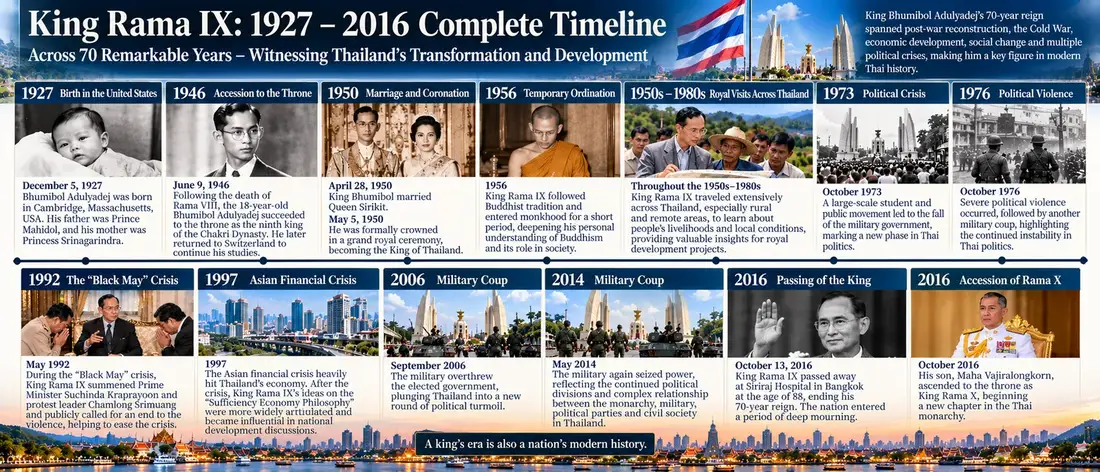 King Rama IX historical illustration 11
